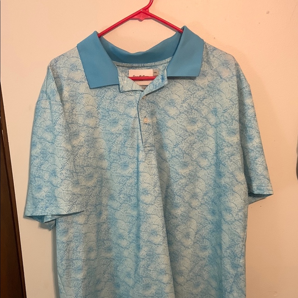 Goodfellow & Co Blue Polo Shirt with Subtle Pattern
